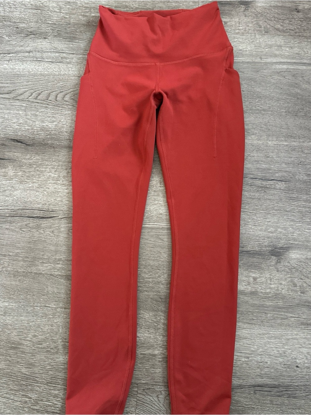 Girls' High-Waist Red Performance Leggings
